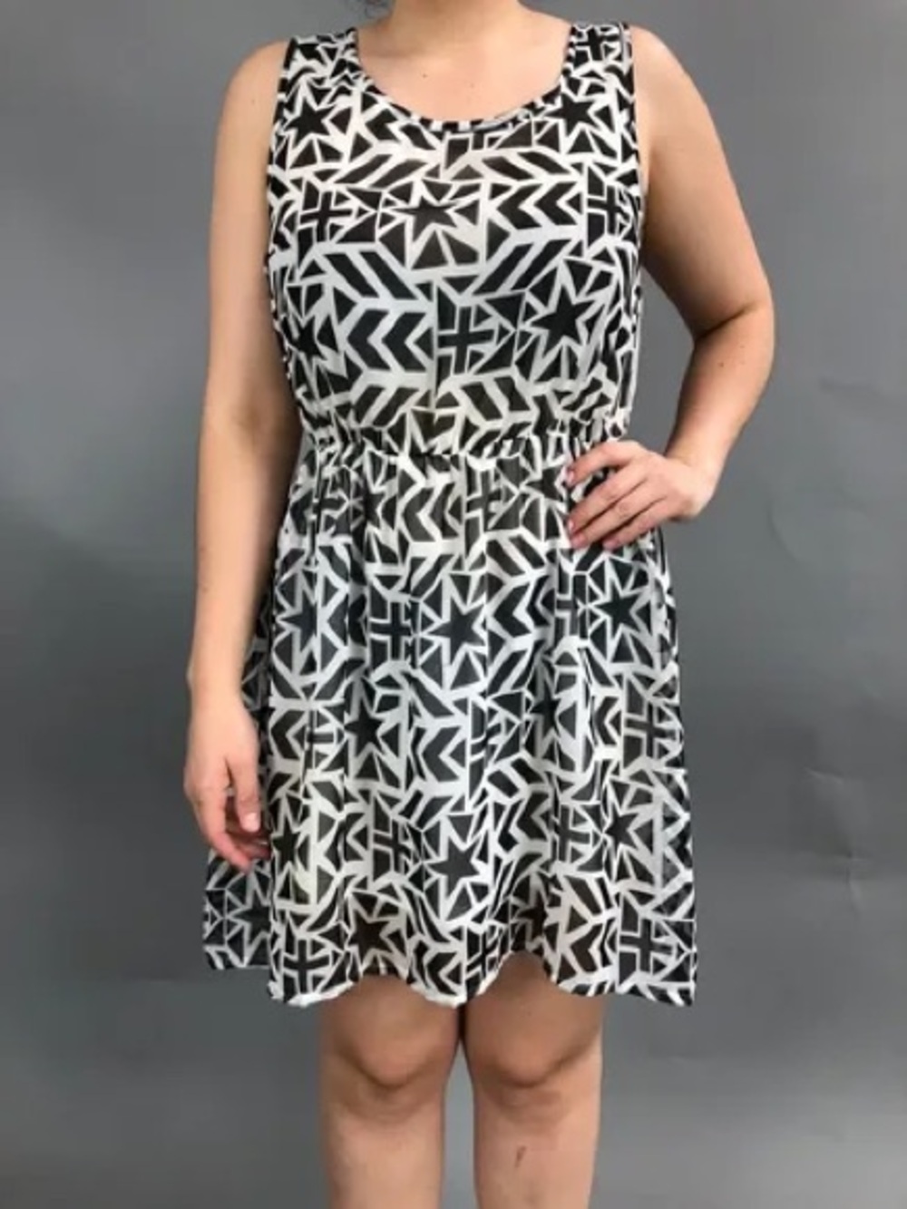 Black & White Sleeveless Dress